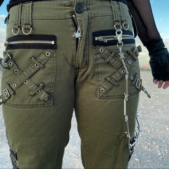 SOLD VTG TRIPP NYC Army Green Bondage Pants - Picture 5 of 10